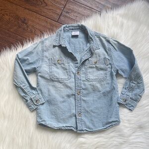 Zara Light Blue Casual Denim Toddler Button Down Shirt